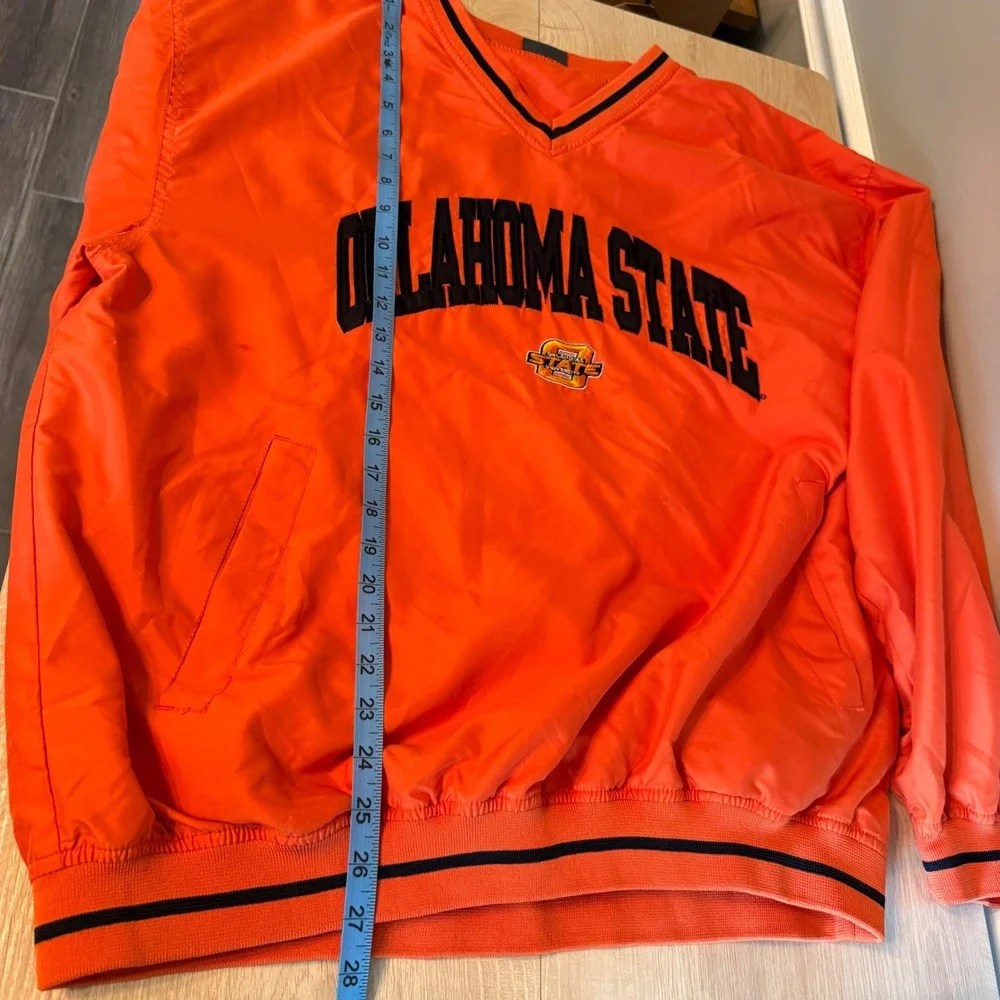 Pro Edge Oklahoma State Cowboys Orange V-Neck Pullover Windbreaker Mens Large - Picture 2 of 8
